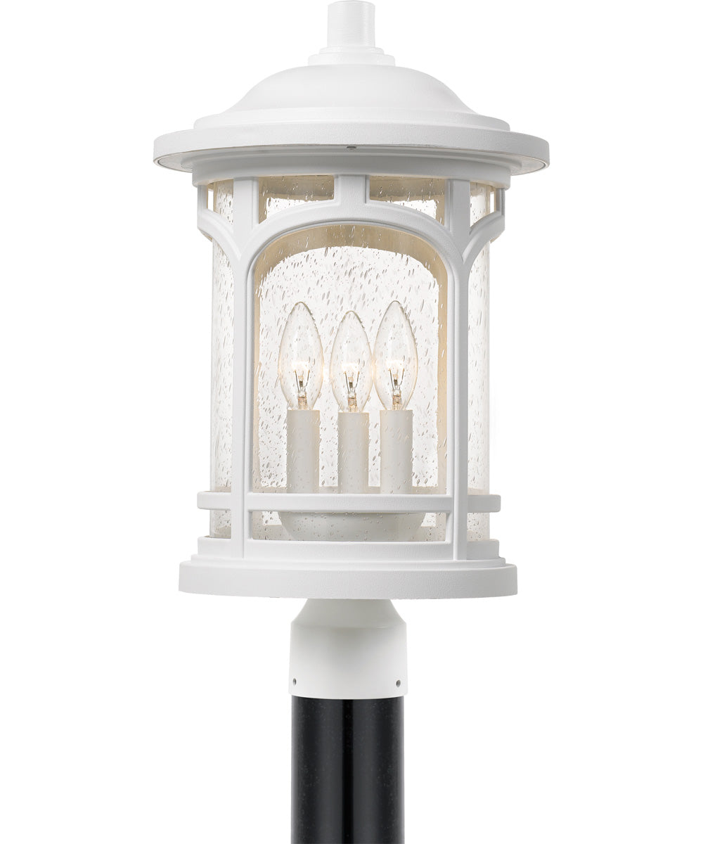 Marblehead Large 3-light Outdoor Post Light  Coastal Armour White Lustre