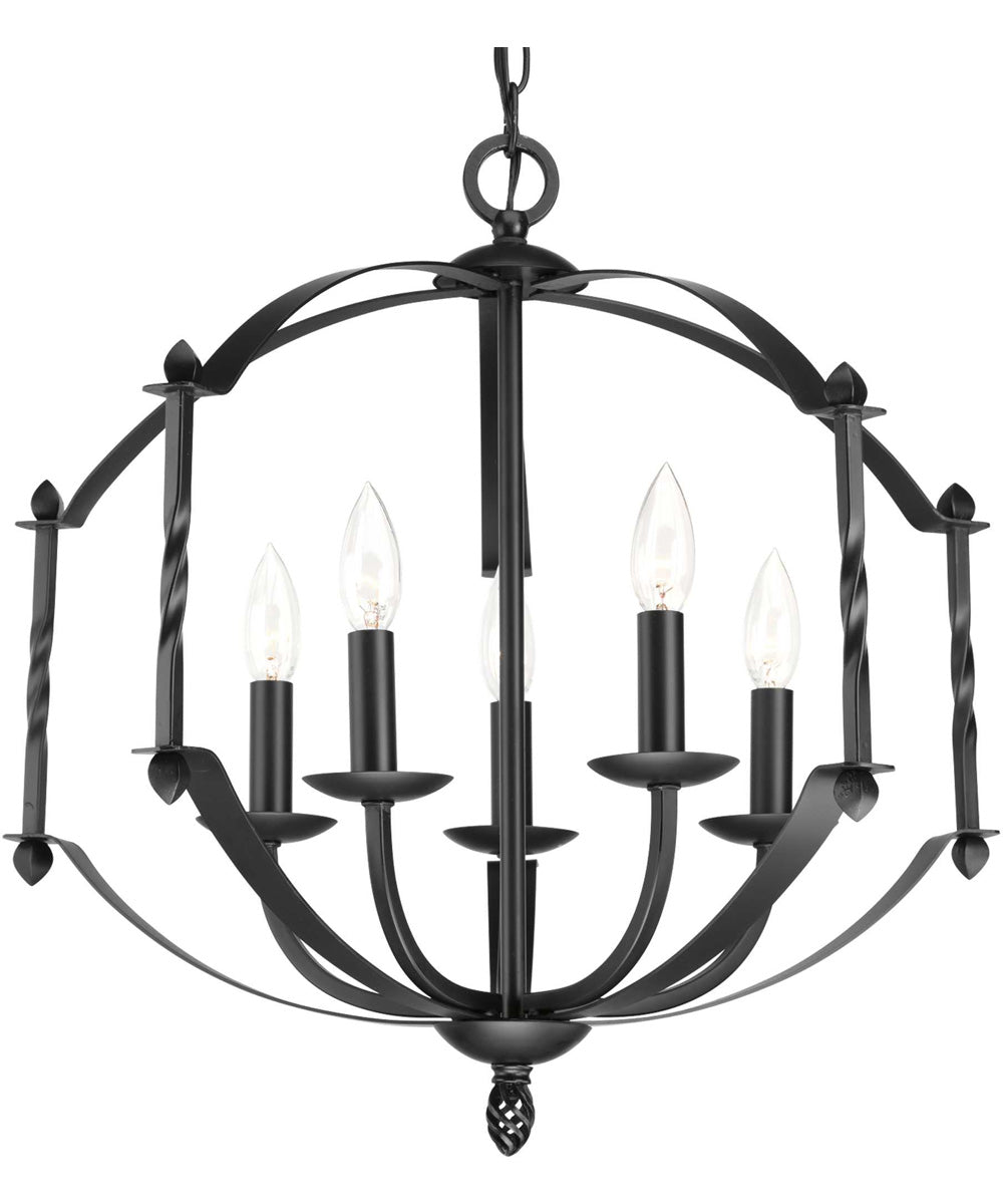 Greyson 5-Light Farmhouse Chandelier Light Matte Black