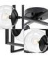 Atwell 10" 1-Light Mid-Century Modern Clear Glass Semi-Flush Mount Light Matte Black