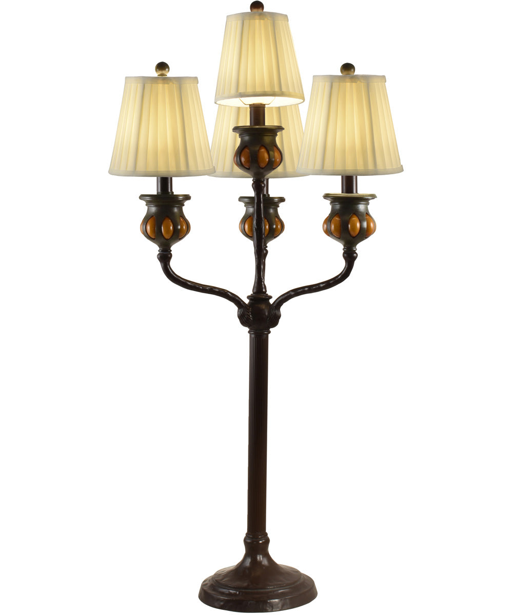 39 Inch H Amber Bedalo 4-Light Bronze Buffet Lamp