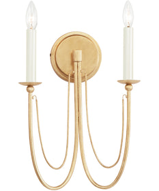 Plumette 2-Light Wall Sconce Gold Leaf