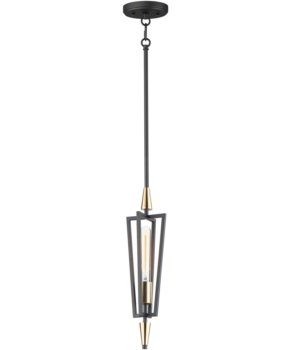 Wings 1-Light Pendant Black / Satin Brass