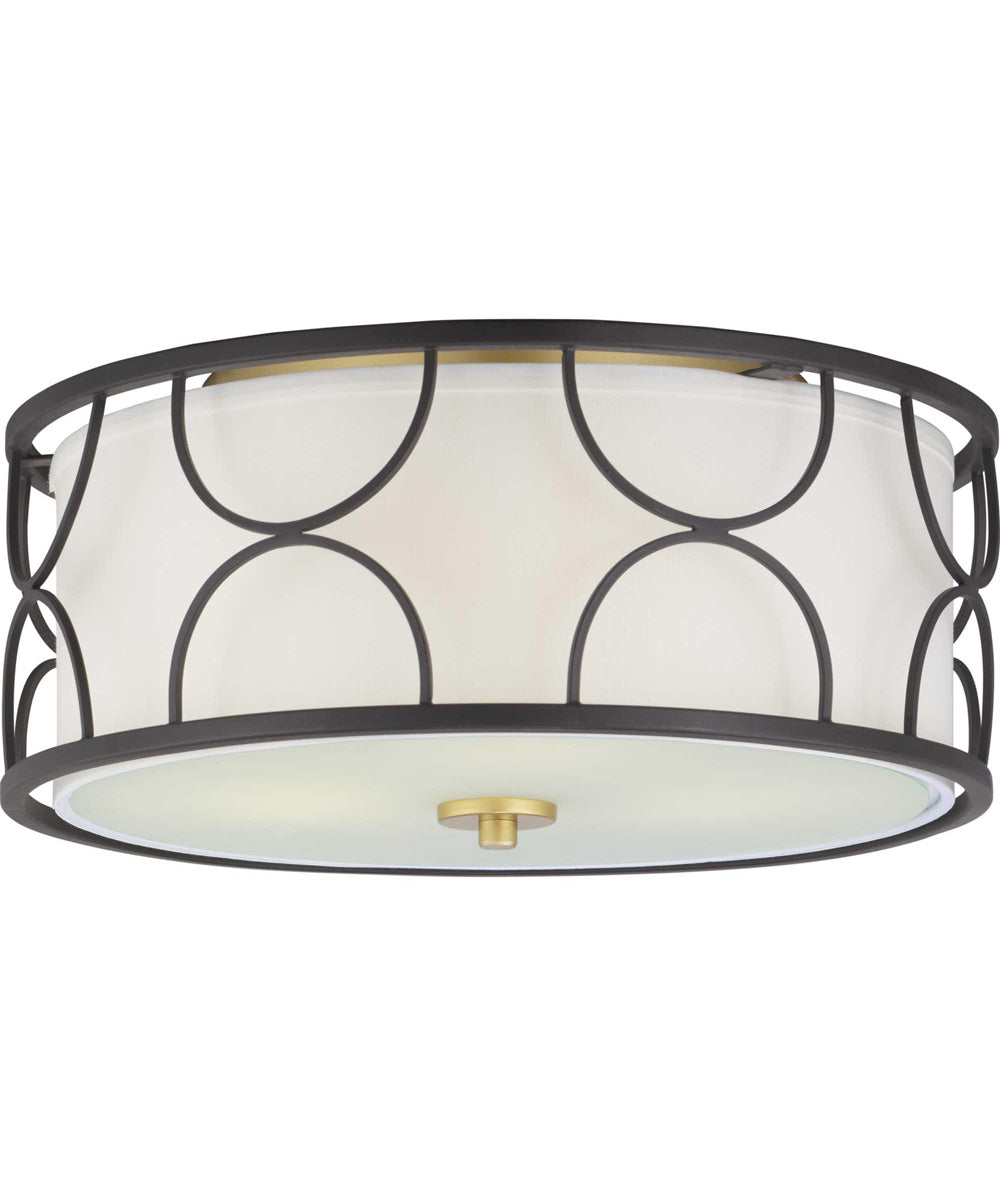 Landree 16" 3-Light Flush Mount Matte Black
