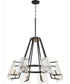 Tioga 8-light Chandelier Textured Black w/ Aged Brass