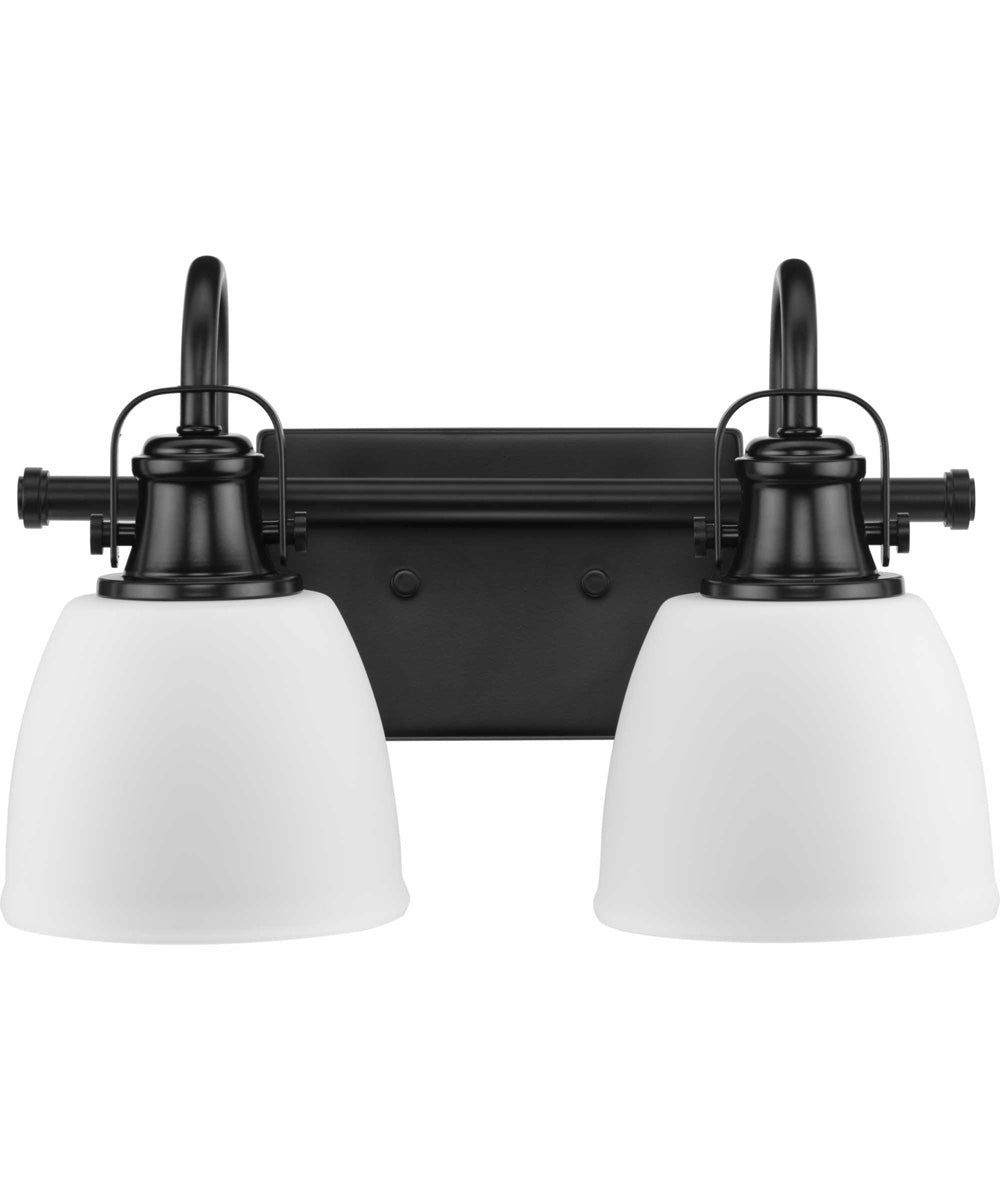 Preston 2-Light Coastal Bath Vanity Light Matte Black