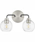 Clarion 2-light Bath Vanity Light Textured Black w/ Satin Nickel