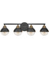Fletcher 4-Light Four Light Vanity in Black