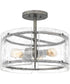 Fortress 3-light Semi Flush Mount Mottled Silver