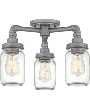 Squire 3-light Semi Flush Mount Galvanized