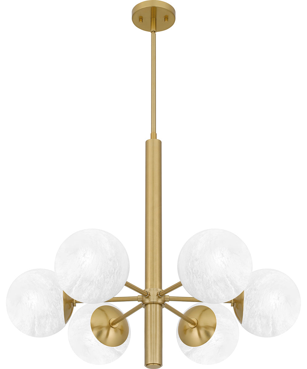 Solei 6-light Chandelier Aged Brass