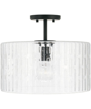 Emerson 1-Light Dual-Mount Semi-Flush/Pendant Mount In Matte Black