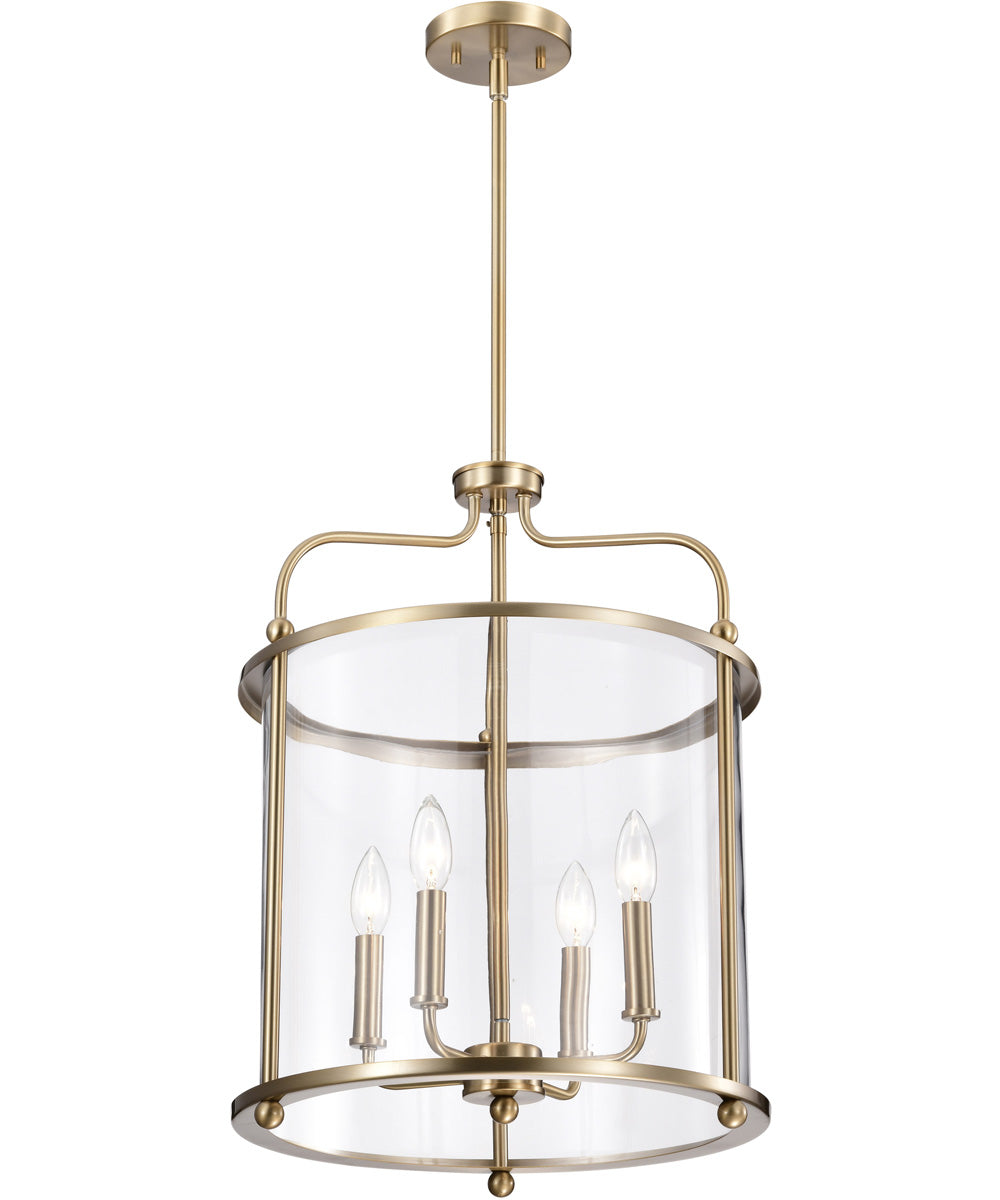 Yorktown 4-Light Pendant Burnished Brass