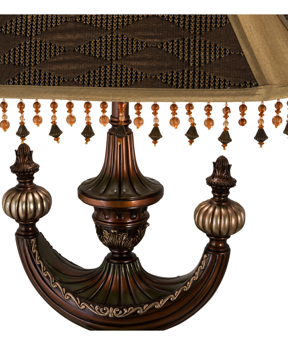 30"H Alhambra  2-Arm Tiffany Table Lamp