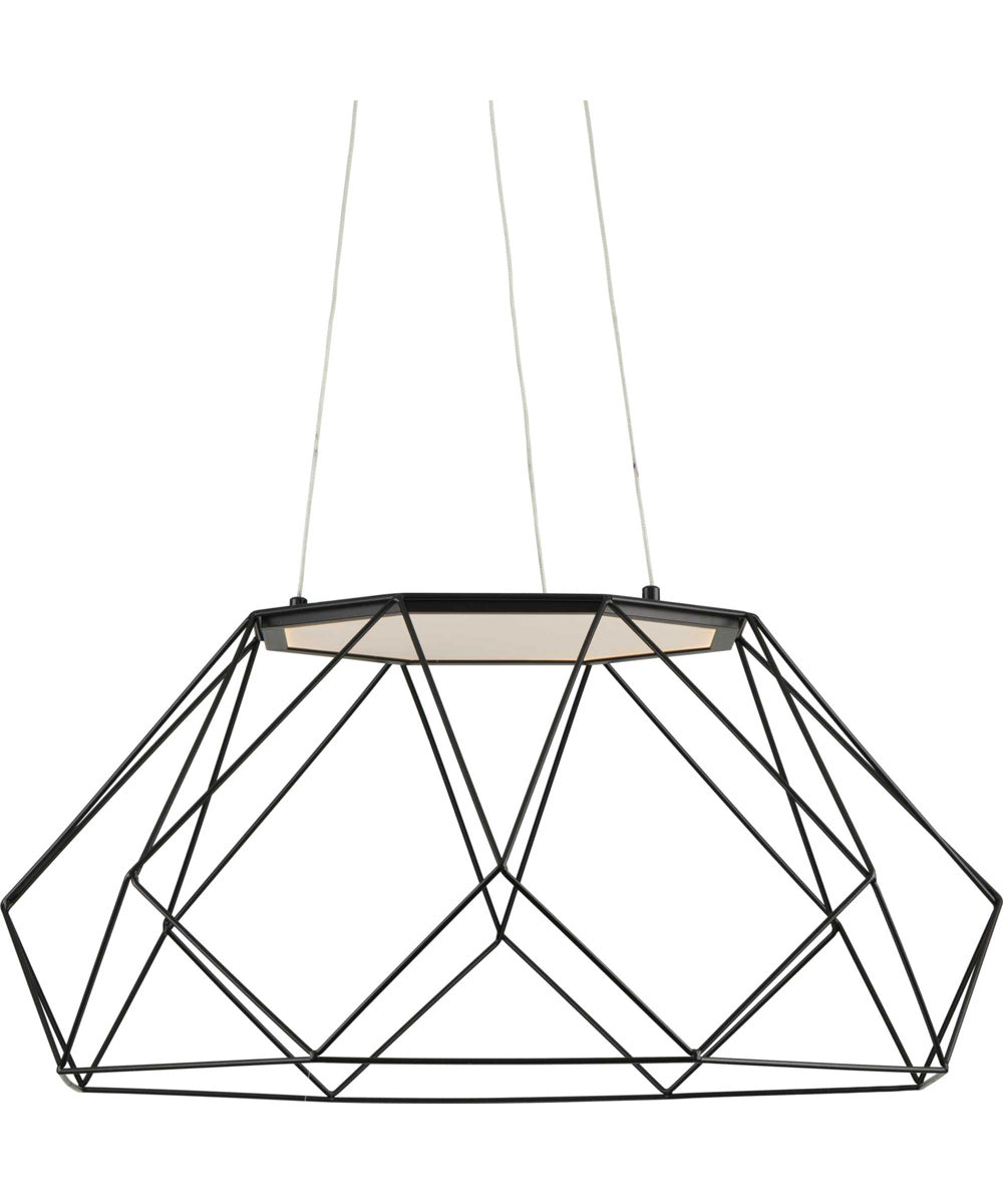 Geodesic LED Modern Style Large Hanging Pendant Light Matte Black