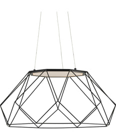 Geodesic LED Modern Style Large Hanging Pendant Light Matte Black