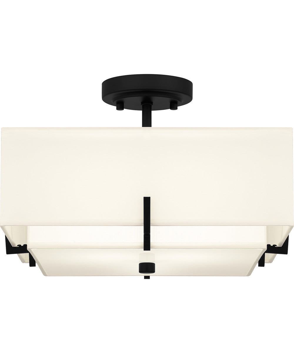 Quoizel Semi-Flush Mount Medium 2-light Semi Flush Mount Matte Black
