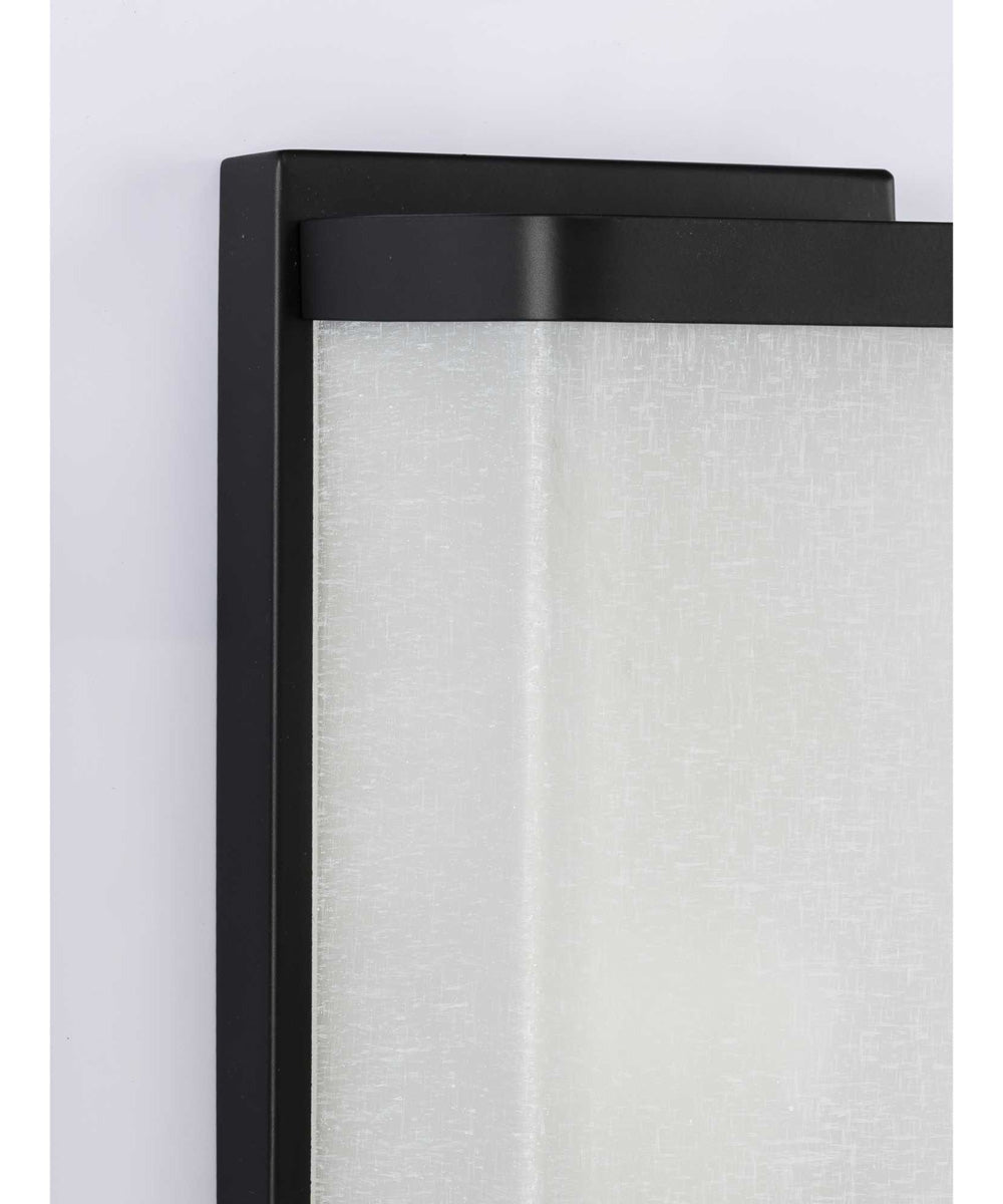 1-Light Linen Glass Wall Sconce Matte Black