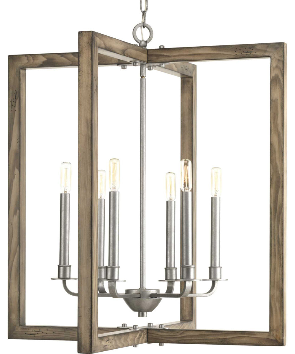 Turnbury 6-Light Coastal Chandelier Light Galvanized Finish