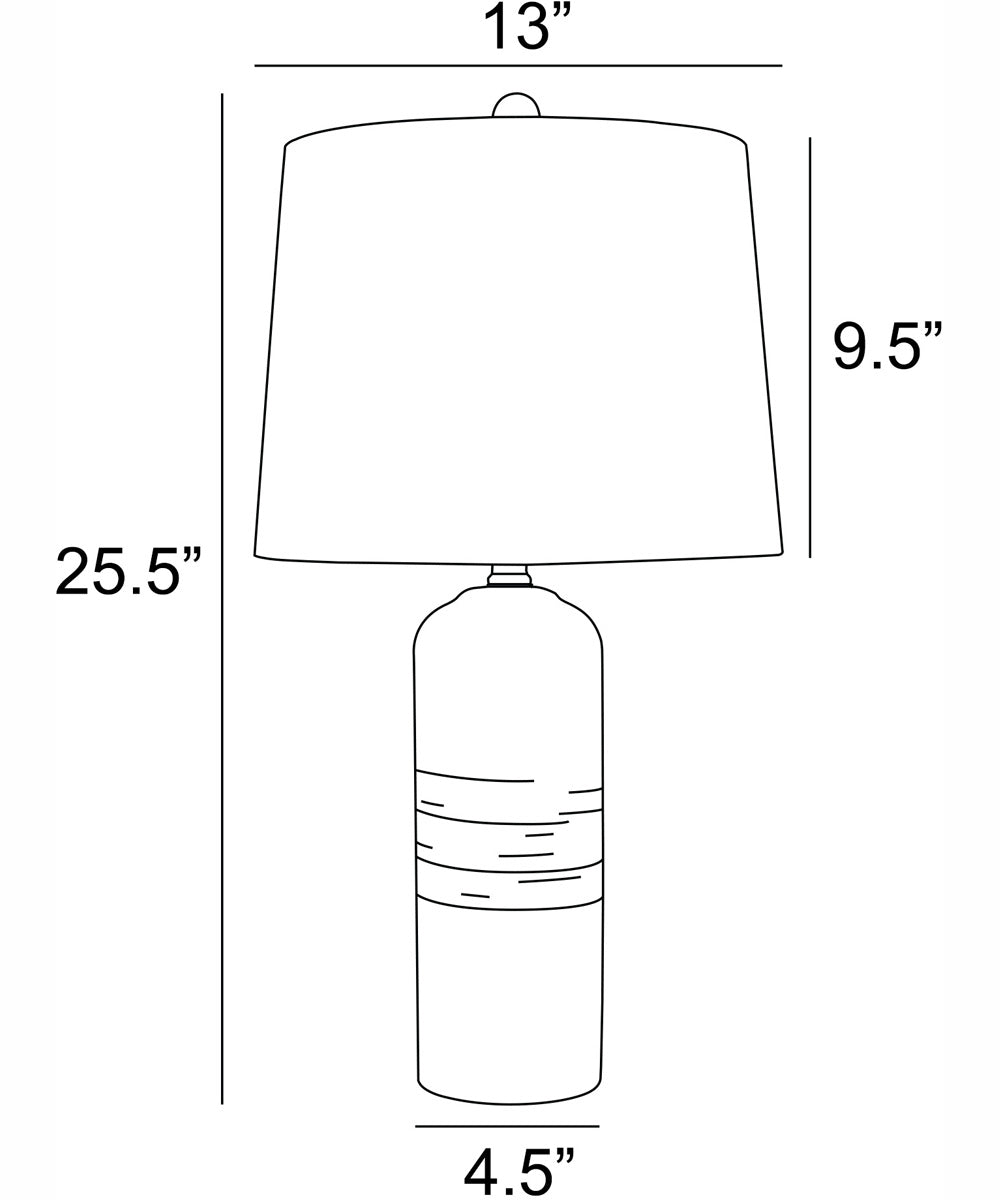 Heaton 1-Light 2 Pack-Table Lamp Ceramichrome/ White Linen Shade
