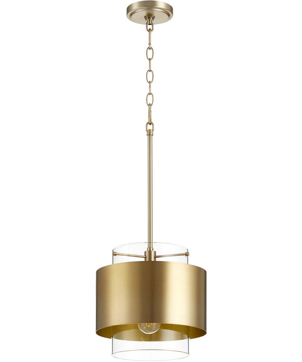 11"W 1-light Pendant Aged Brass