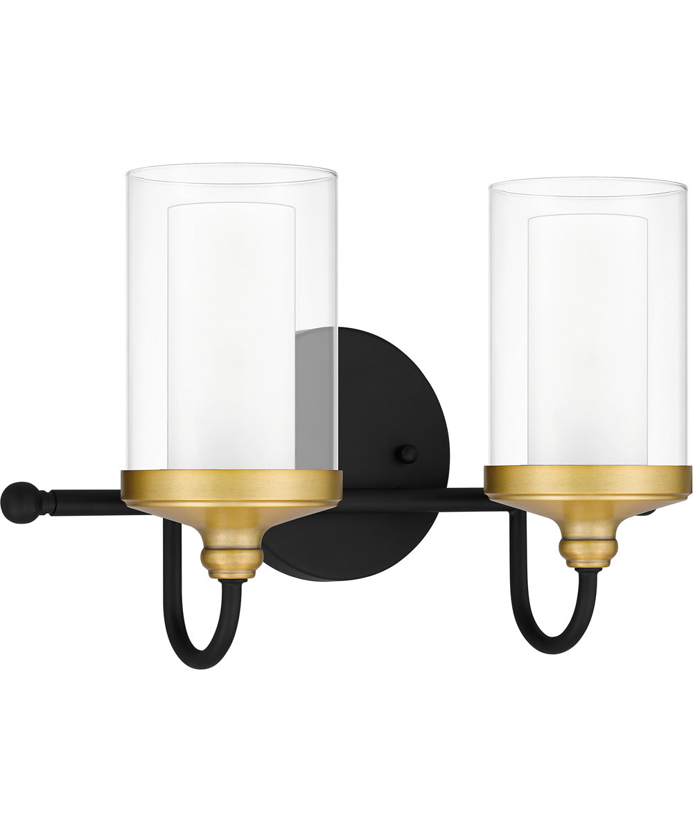 Rowland Medium 2-light Bath Light Matte Black