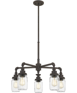 Squire 5-light Chandelier Rustic Black