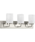 Merry 3-Light Etched Glass Transitional Style Bath Vanity Wall Light Brushed Nickel