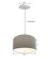 14" W 2 Light Pendant Light Oatmeal Shade with Diffuser, White Cord