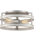 Gulliver 2-Light Galvanized Antique Whitewashed Farmhouse Style Flush Mount Ceiling Light Galvanized Finish