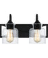 Bartley Medium 2-light Bath Light Matte Black