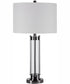 29"H 1-Light Table Lamp Metal and Glass in Light Black Nickel with a Drum Shade