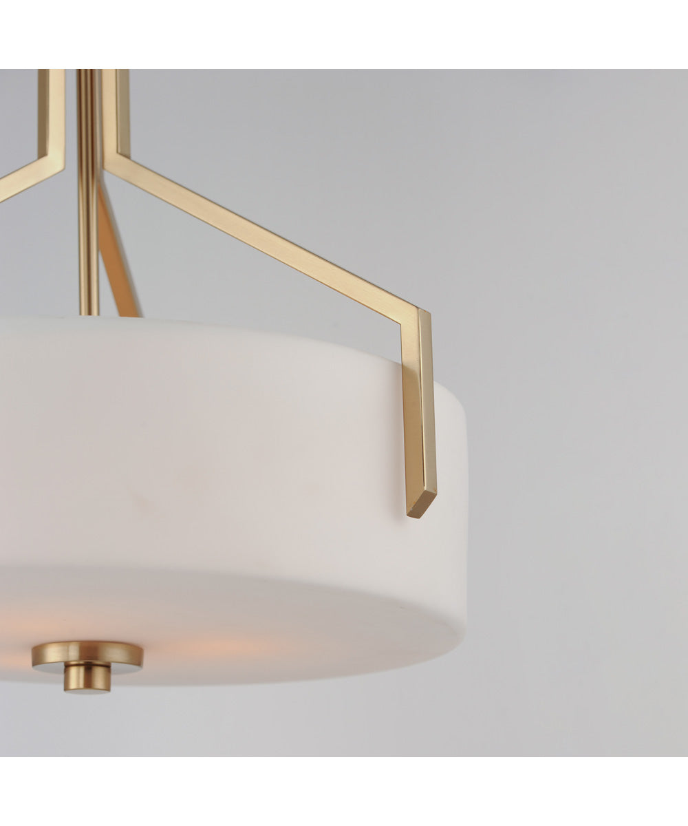 Dart 3-Light Pendant Satin Brass
