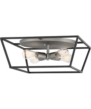 Fulton 4-Light Medium Flush Mount in Aged Zinc