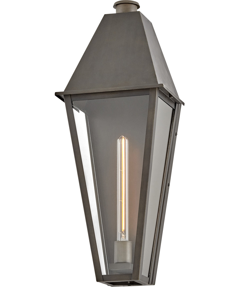 Endsley 1-Light Large Wall Mount Lantern in Blackened Brass
