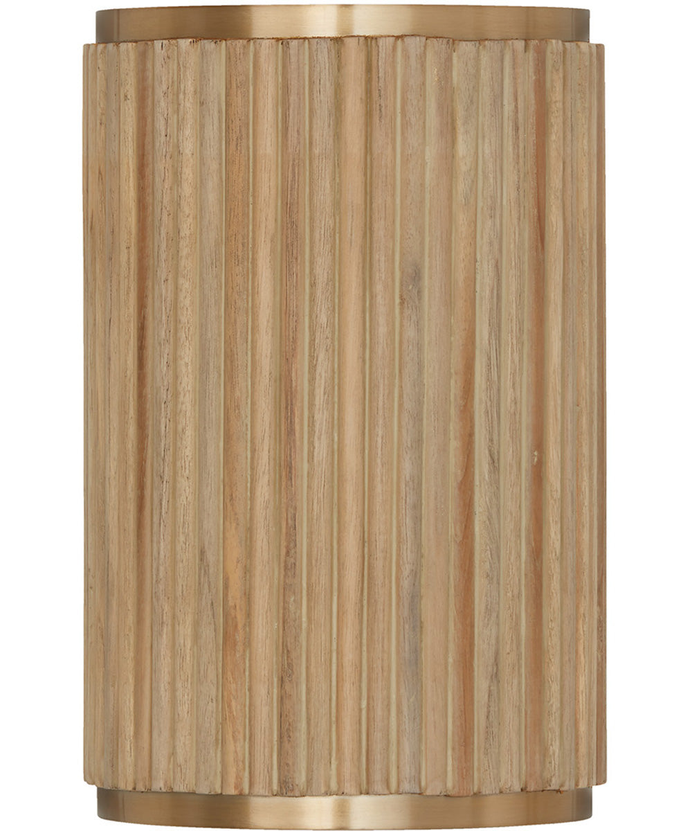 Donovan 2-Light Sconce White Wash and Matte Brass