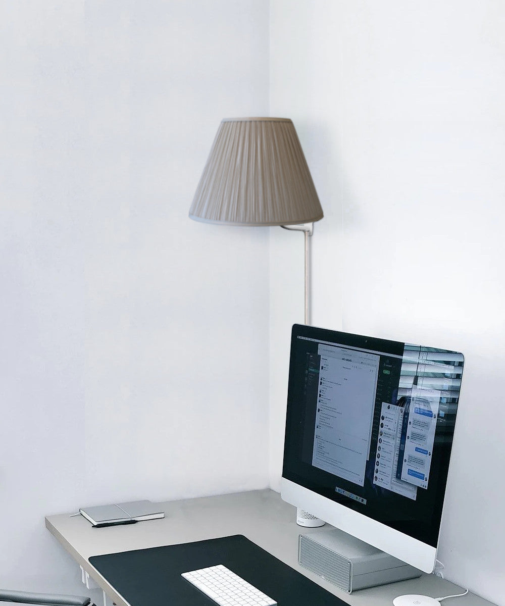 16"W Floating Shade Plug-In Wall Light EggShell Mushroom Pleat