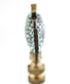 Tropical Fish Lamp Finial with Aegean Blue Glass Antique Brass Finish 2.25"h