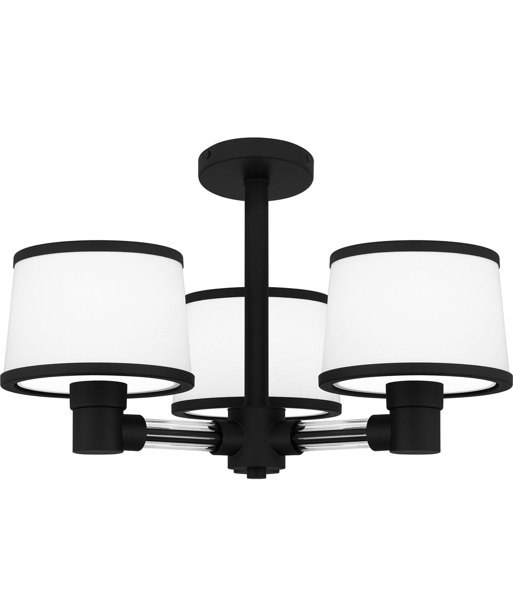 Kylen Extra Large 3-light Semi Flush Mount Matte Black