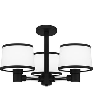 Kylen Extra Large 3-light Semi Flush Mount Matte Black