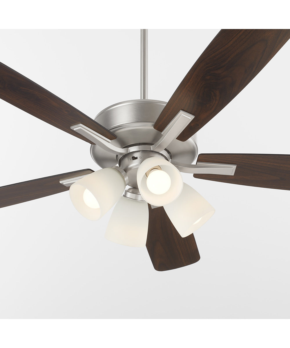 52" Ovation 4-light LED Ceiling Fan Satin Nickel