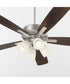 52" Ovation 4-light LED Ceiling Fan Satin Nickel