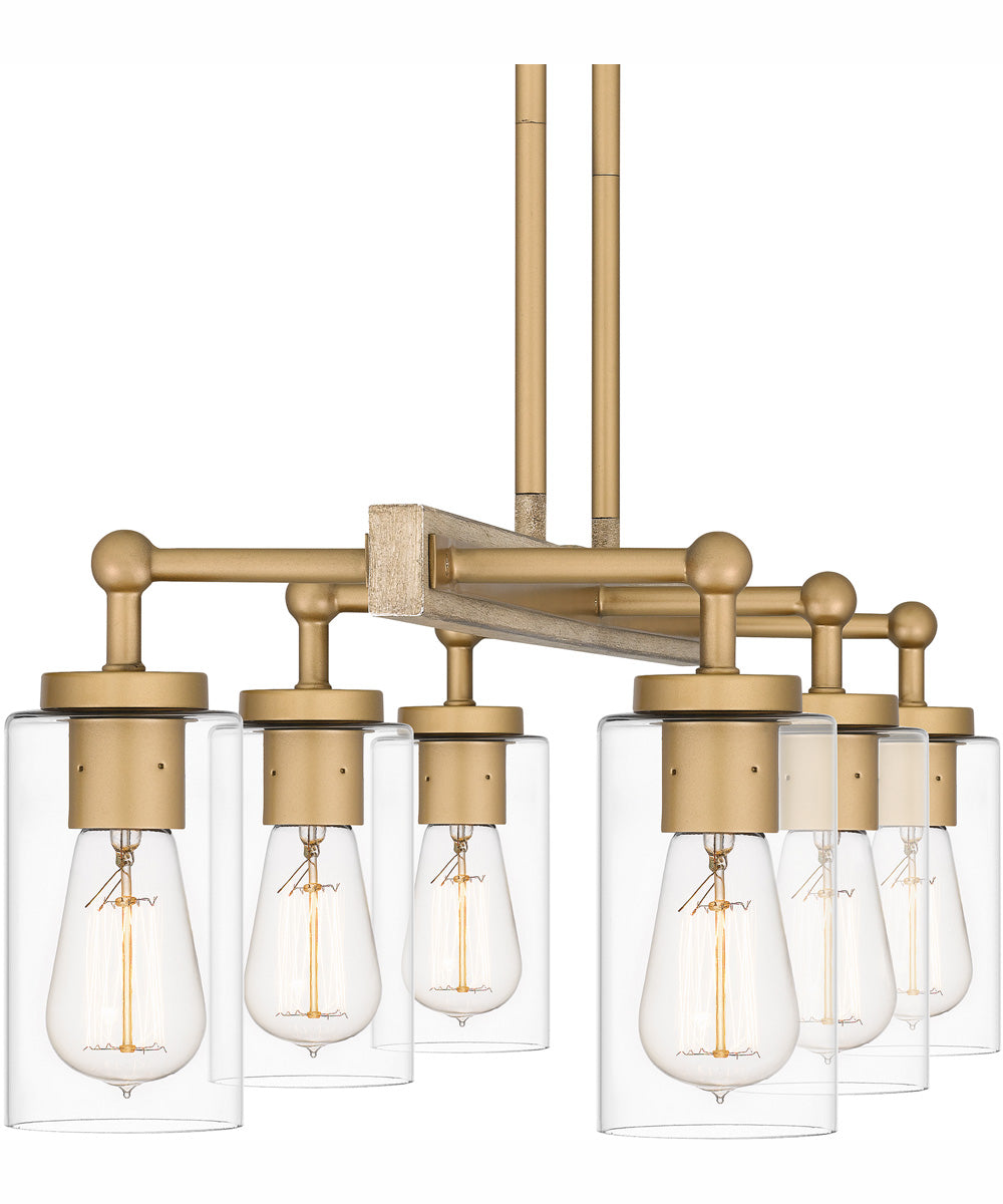 Kelleher Small 6-light Island Light Nouveau Painted Weathered Brass