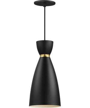 Carillon 1-Light Elongated Mini Pendant Black / Satin Brass