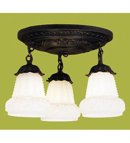 12"W 3-Light Round Pan
