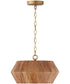 Nadeau 1-Light Semi-Flush Light Wood and Patinaed Brass