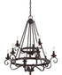 Noble 9-light Chandelier Rustic Black
