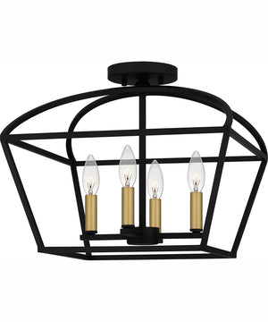 Concho Bay Medium 4-light Semi Flush Mount Matte Black