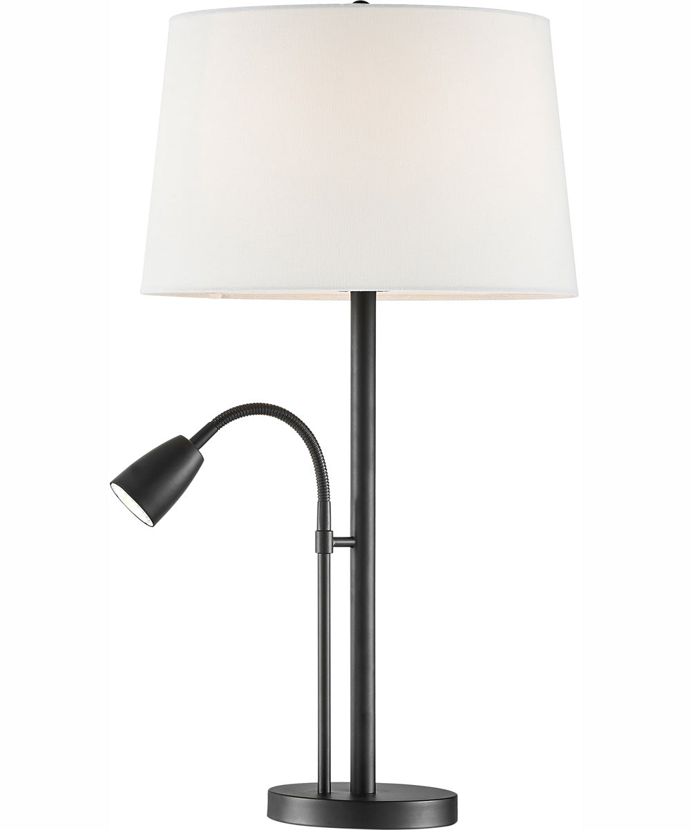 Nanette 1-Light 2 Pack-Table Lamp With Reading Black/White Linen