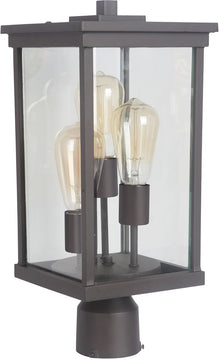 18"H Riviera III 3-Light Outdoor Post Light Oiled Bronze