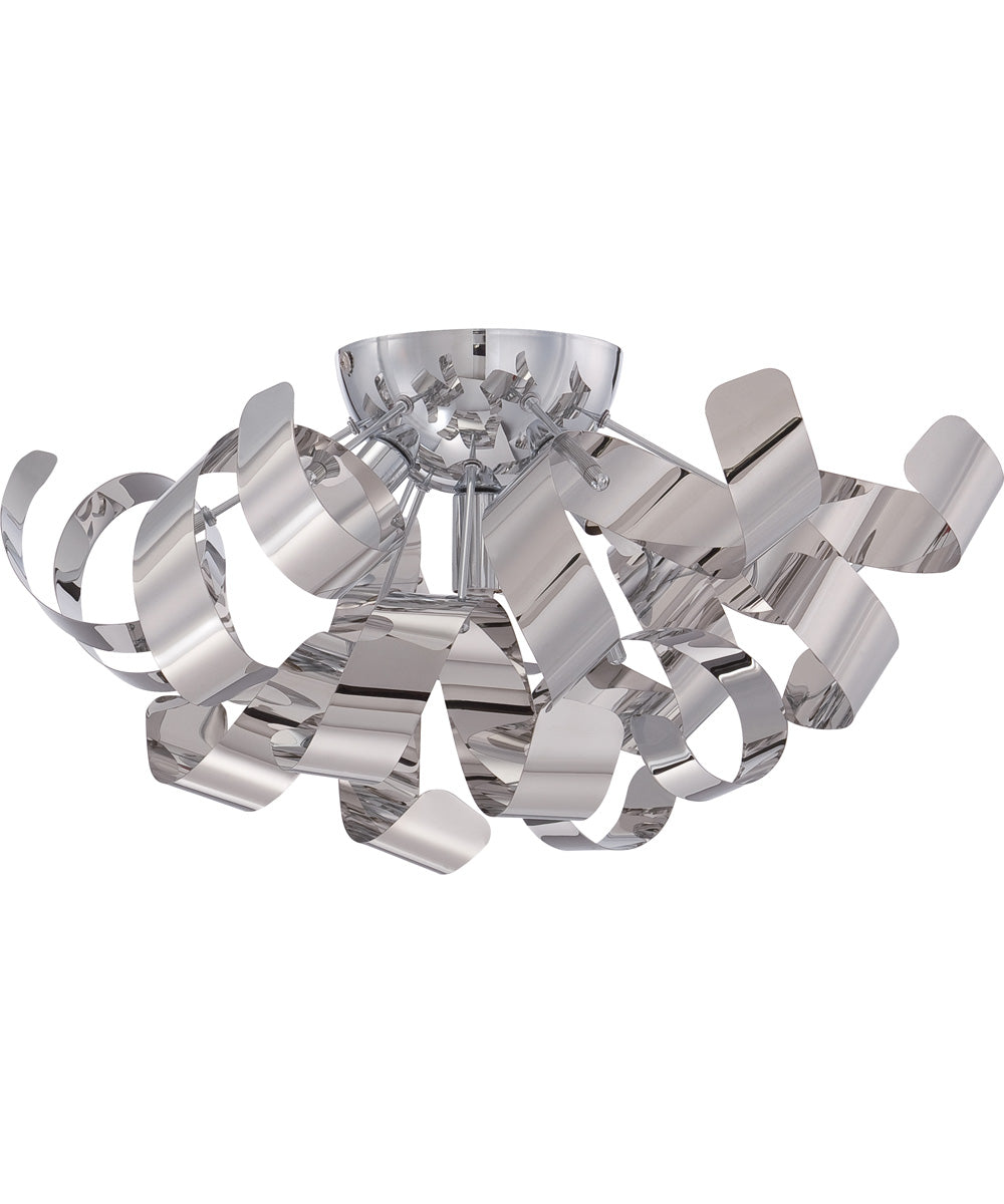 Ribbons Large 4-light Flush Mount Polished Chrome